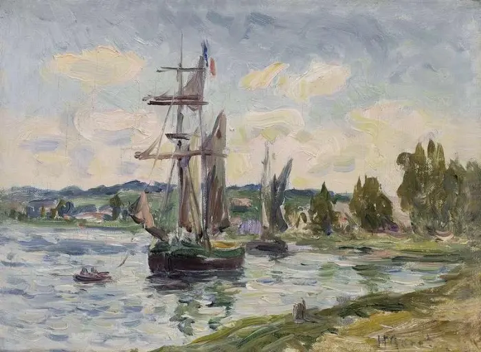 Barcos no porto por volta de 1909